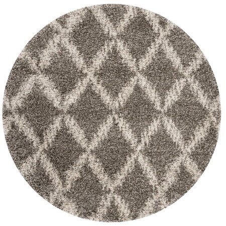Safavieh Hudson Shag 300 Power Loomed Round Area RugGrey & Ivory 7 x 7 ft. SGH333B-7R